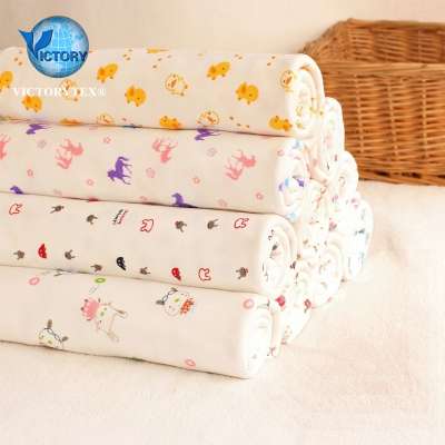 100 Cotton Feel Soft White Backer Reactive Printed Weft Interlock Kids Baby Interlock Fabric for Clothes Garment Clothes T-shirt