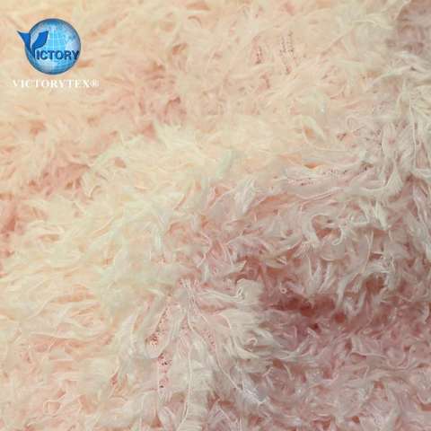 100 Polyester Long Hair Eyelash Feather Firework Pine Needle Velvet Fabric Plume Fleece Plush Fleece Knit Fabric for Clothes