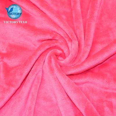 Exported to Europe Poland 5 Colors 100 Polyester Double Side Warp  Solid Flanno Flannel Fleece Fabric for Throw Blanket Bathrobe