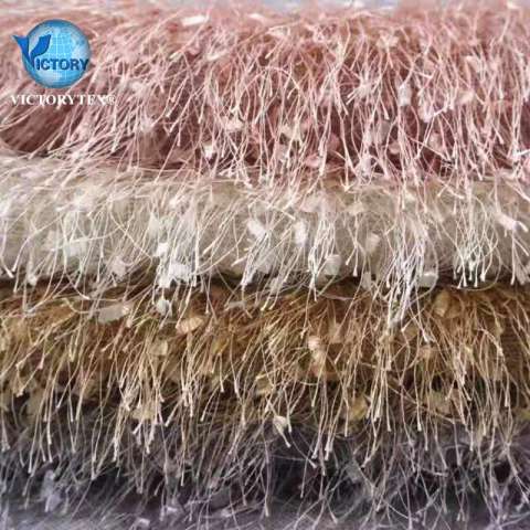 100 Polyester Long Hair Eyelash Feather Pine Needle Velvet Fabric Flag Fleece Plush Imperial Concubine Fleece Knit Fabric