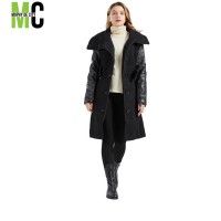 2021 Free Shipping Vintage Manufacturer Wholesale Custom Girls Teddy Long Fur Collar Hooded Winter Black Women Faux Fur Coat